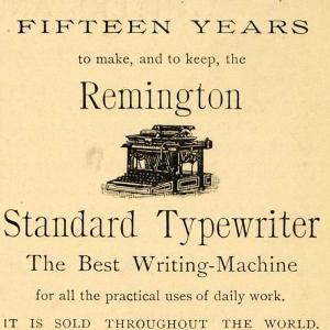 1891 Ad Remington Typewriter Wyckoff Seamans Benedict - ORIGINAL TFO1 Shop For Sale