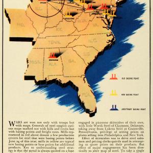 1938 Print Steel Map Basing Point United States Steel Chicago Freight FZ3 With Mastercard Online