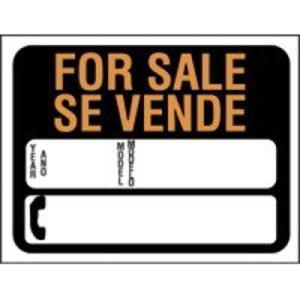 Hy-Ko 3072 Plastic Bilingual Signs Auto For Sale, 9" x 12" Free Shipping Sale Online
