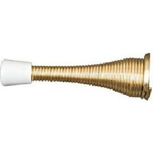 Doorstop, Wall-Mount, Broad Spring, Bright Brass, 3-In., 2-Pk. Cheap Original