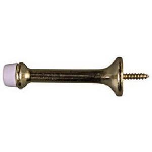 Doorstop, Wall-Mount, Rigid, Heavy-Duty, Bright Brass, 3-In., 2-Pk. Free Shipping Get Authentic