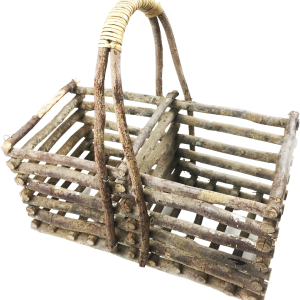 Frontier Style Wood Basket with Two Compartments From China Free Shipping Low Pice