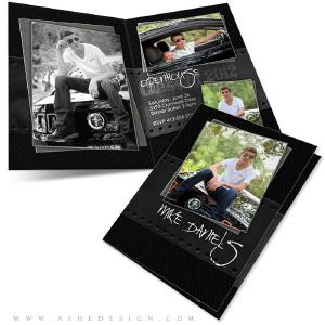 5x7 Folded Card Design - Black Leather Cheap Sale Supply