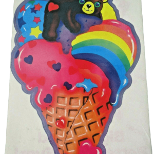 Lisa Frank Jumbo Rainbow Ice Cream Cone Bear In Bow Jumbo 1984 Sticker Unpeeled Sale Latest