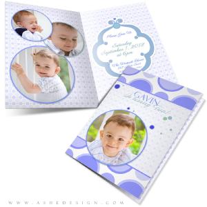 5x7 Folded Birthday Invitation - Bubble Gum Blue Sale Wholesale Pice