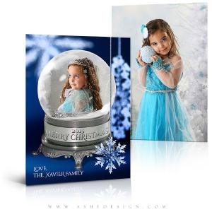 5x7 Flat Christmas Card  - Snow Globe - Snowflakes Outlet Footaction
