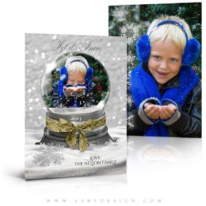 5x7 Flat Christmas Card - Snow Globe - Let It Snow Store Cheap Online