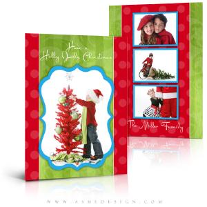 5x7 Flat Christmas Card - Holly Jolly Christmas Pices Online
