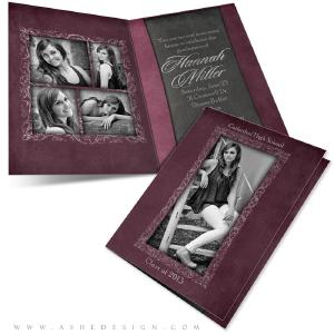 5x7 Folded Card Design - Chalkboard Senior Girl Best Wholesale