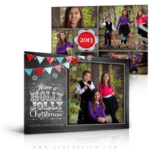 5x7 Flat Christmas Card - Chalkboard Holly Jolly Christmas Footlocker Pictures Online