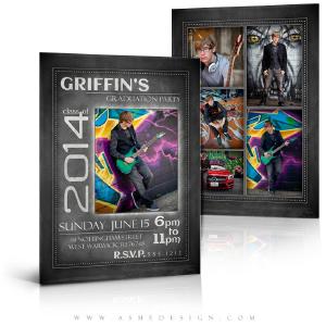 5x7 Flat Graduation Card - Chalkboard Senior Boy 2014 Cheap Sale Choice