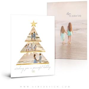 5x7 Flat Christmas Card  - Gold Foil Holiday With Credit Card For Sale