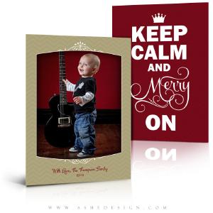 5x7 Flat Christmas Card - Keep Calm Merry On Clearance New Arrival