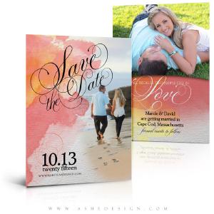 5x7 Flat Save The Date Card  - Watercolors 2015 Buy Online Cheap
