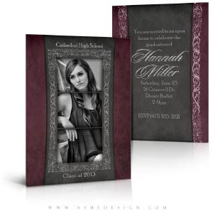 5x7 Flat Graduation Card - Chalkboard Senior Girl Manchester