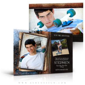 5x7 Flat Card Design - Leather Stitched For Sale For Sale