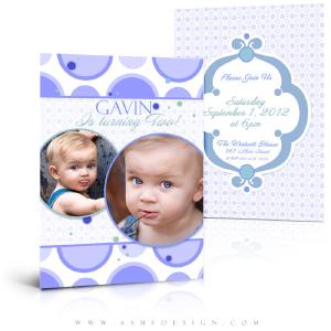 5x7 Flat Card Birthday Invitation - Bubble Gum Blue Best Pices For Sale