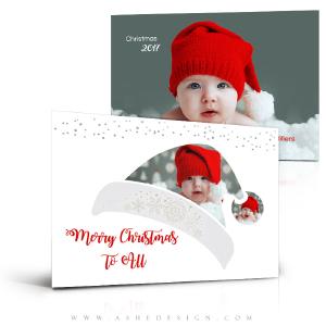 5x7 Flat Christmas Card  - Santa Hat Clearance Best Seller