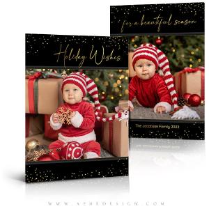 5x7 Flat Card Design - Golden Glitter Holiday Pre Order Online