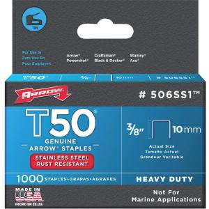 Arrow T50 Heavy-Duty Stainless Steel Staple, 3/8 In. (1000-Pack) Cheap Sale Eastbay