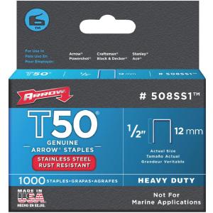 Arrow T50 Heavy-Duty Stainless Steel Staple, 1/2 In. (1000-Pack) Original Cheap Pice