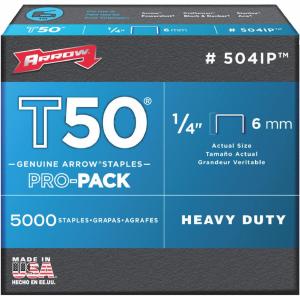 Arrow T50 Pro-Pack Heavy-Duty Staple, 1/4 In. (5000-Pack) Outlet Footaction