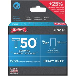Arrow T50 Heavy-Duty Staple, 9/16 In. (1250-Pack) Genuine For Sale
