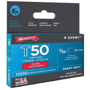 Arrow Fastener 505M1 T50 Monel Rustproof Staples, 5/16" Sale Great Deals