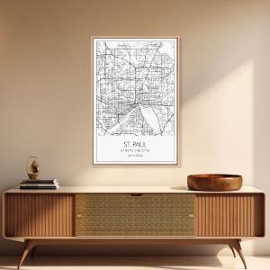 St Paul Street Map, Minnesota Map, City Map Print, Modern Wall Art, Wall Art, Canvas Print, Bedroom Wall Art, Traveler Gift, Travel Wall Art Cheap Sale Cheap
