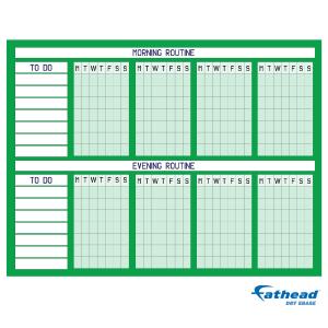 Chart:  Green Routine Chart Dry Erase        -   Removable     Adhesive Decal Enjoy For Sale
