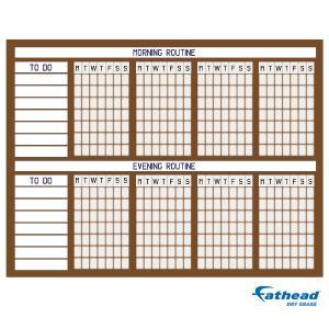 Chart:  Brown Routine Chart Dry Erase        -   Removable     Adhesive Decal Discount Choice