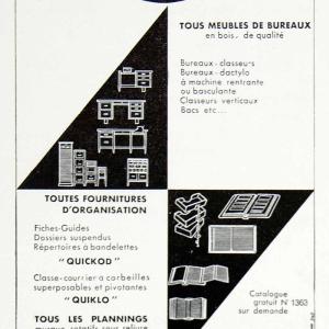 1956 Ad Quick Office Furniture Quickod Quiklo French Desks Filing Cabinets VEN6 Tumblr Online