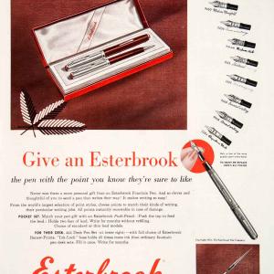 1951 Ad Esterbrook Fountain Pen Company Gift Box Refillable Tips Writing COLL2 Outlet Clearance Store