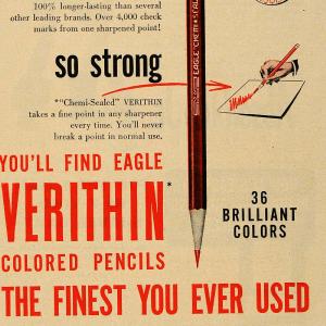 1951 Ad Eagle Pencil Co. Chemi-Sealed Verithin Colors - ORIGINAL ADVERTISING TM6 Outlet Websites