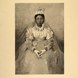 1893 Print Girl First Communion Jules Bastien-Lepage - ORIGINAL CT2 Cheap Sale Choice