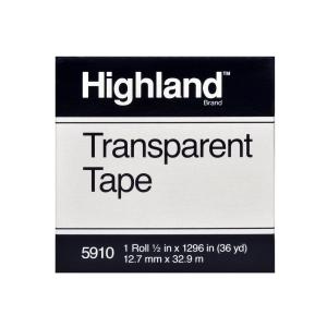 Highland Transparent Tape 5910, 1/2 in x 1296 in Boxed Buy Cheap Fake