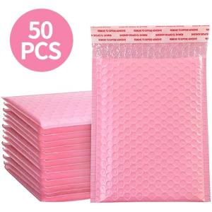 50Pcs Bubble Mailers Padded Envelopes Lined Poly Mailer Seal Pink pack post packing us 2025 Unisex For Sale