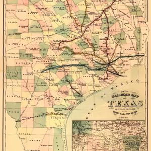 Railroad Map - Texas Railroad - Gray 1877 - 23 x 39.16 - Vintage Wall Art Get Authentic Cheap Online
