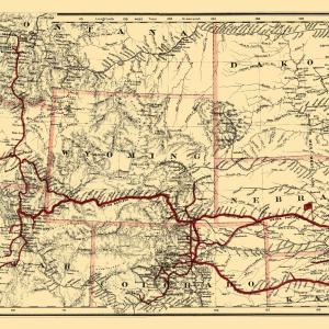 Railroad Map - Union Pacific Railway - Colton 1888 - 23 x 65.43 - Vintage Wall Art Discount Best Seller