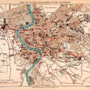 1908 Lithograph Map Rome Italy Route Vatican City Tiber River Plan Diagram XGJA5 Buy Cheap Discounts