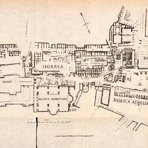 1908 Lithograph Roman Forum Italy Diagram Map Maxentius Basilica Temple XGJA5 Discount Footaction