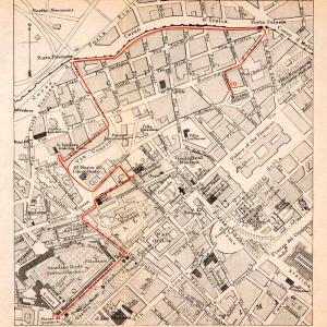 1908 Lithograph Map Rome Italy Giardino Reale Piazza Baths Diocletian XGJA5 Cheap Sale Countdown Package