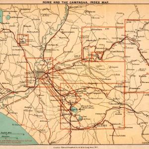 1908 Lithograph Rome Italy Map Tivoli Isola Subiaco Velletri TIber XGJA5 Cheapest