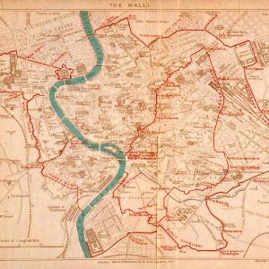 1908 Lithograph Map Plan Rome Italy Ancient City Walls Archaeology History XGJA5 Sale Shop