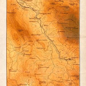 1908 Lithograph Map Subiaco Olevano Genazzano Arsoli Altitude Elevation XGJA5 Cheap Sale Tumblr