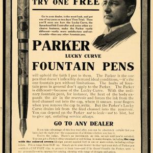 1908 Ad Parker's Lucky Curve Fountain Pen Janesville WI - ORIGINAL TW1 Cheap Factory Outlet