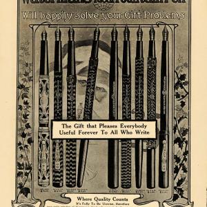 1908 Ad L E Waterman Co. Fountain Pen Christmas Santa - ORIGINAL ADVERTISING TW3 Affordable Cheap Pice