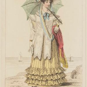 'Sea Side Dress', October 1826 Greetings Card Cheap Pice Cost