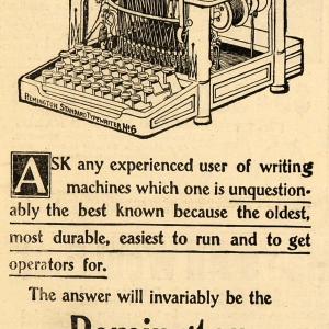1899 Ad Wyckoff Seamans Benedict Antique Remington Standard Typewriter SCA2 Cheapest Online