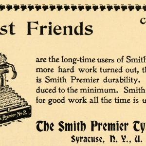 1899 Ad Smith Premier Typewriter Co. Writing Machine - ORIGINAL ADVERTISING SCA2 Cheap Low Cost